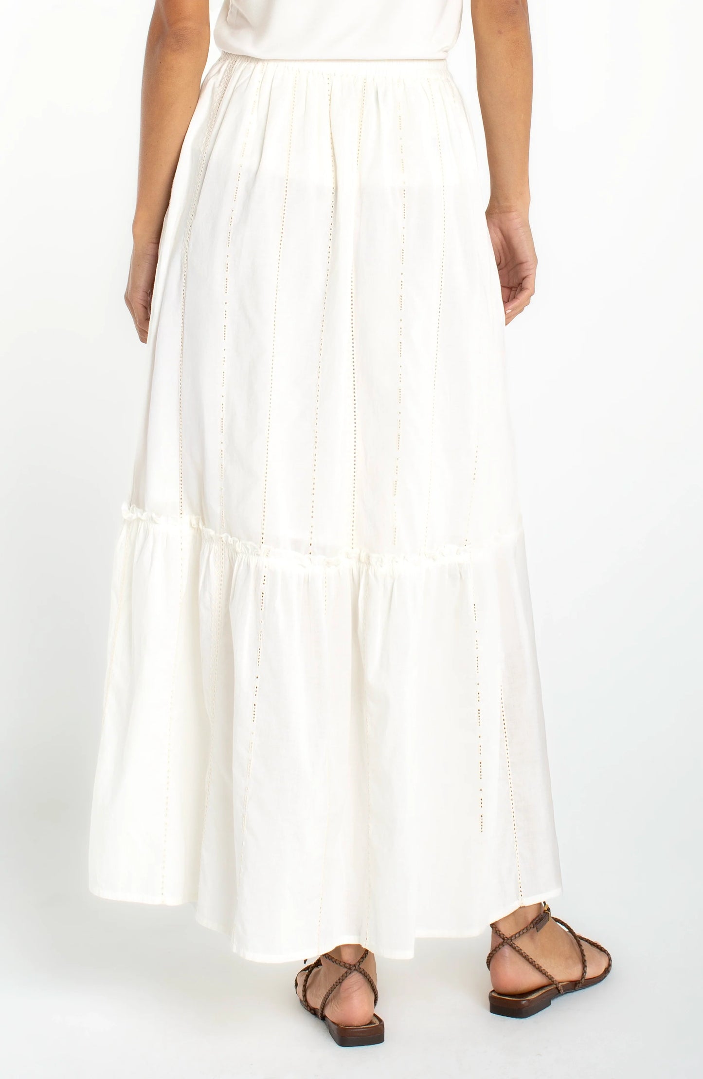 Liverpool Los Angeles Tiered Woven Pull-on Maxi Skirt