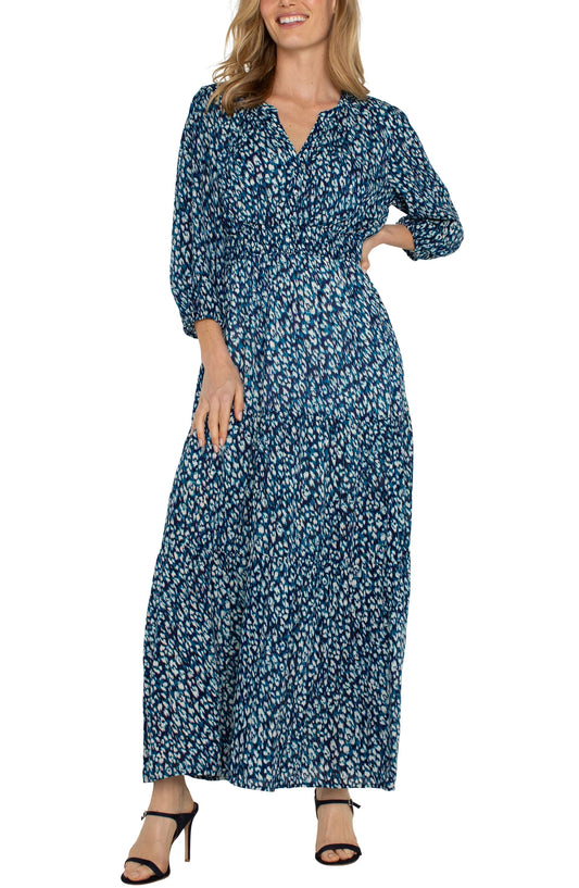 Liverpool 3/4 SLEEVE TIERED MAXI DRESS