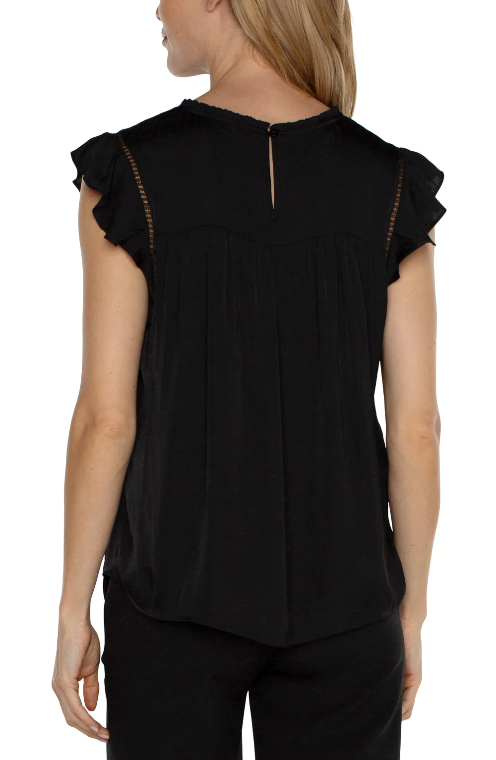 Liverpool FLUTTER SLEEVE WOVEN TOP