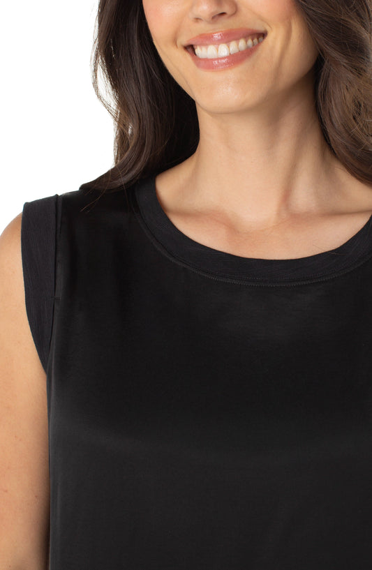 Liverpool Sleeveless Woven Knit Top