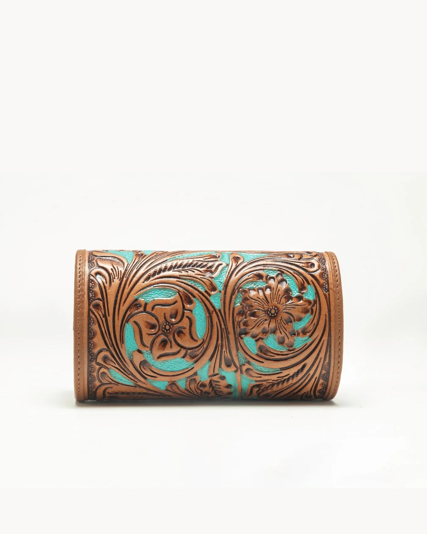 Canyon Jewelry Case Handtooled Leather - Whiskey & Water