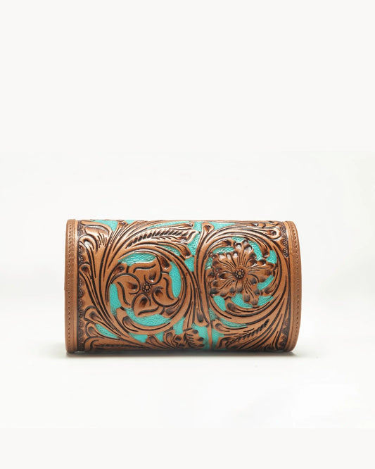 Canyon Jewelry Case Handtooled Leather - Whiskey & Water