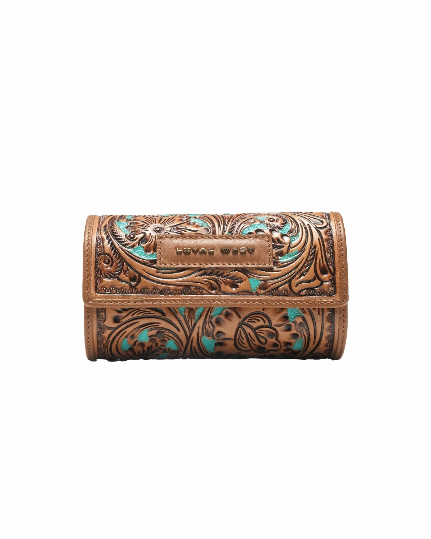 Canyon Jewelry Case Handtooled Leather - Whiskey & Water