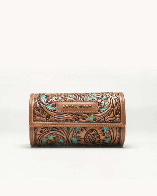 Canyon Jewelry Case Handtooled Leather - Whiskey & Water
