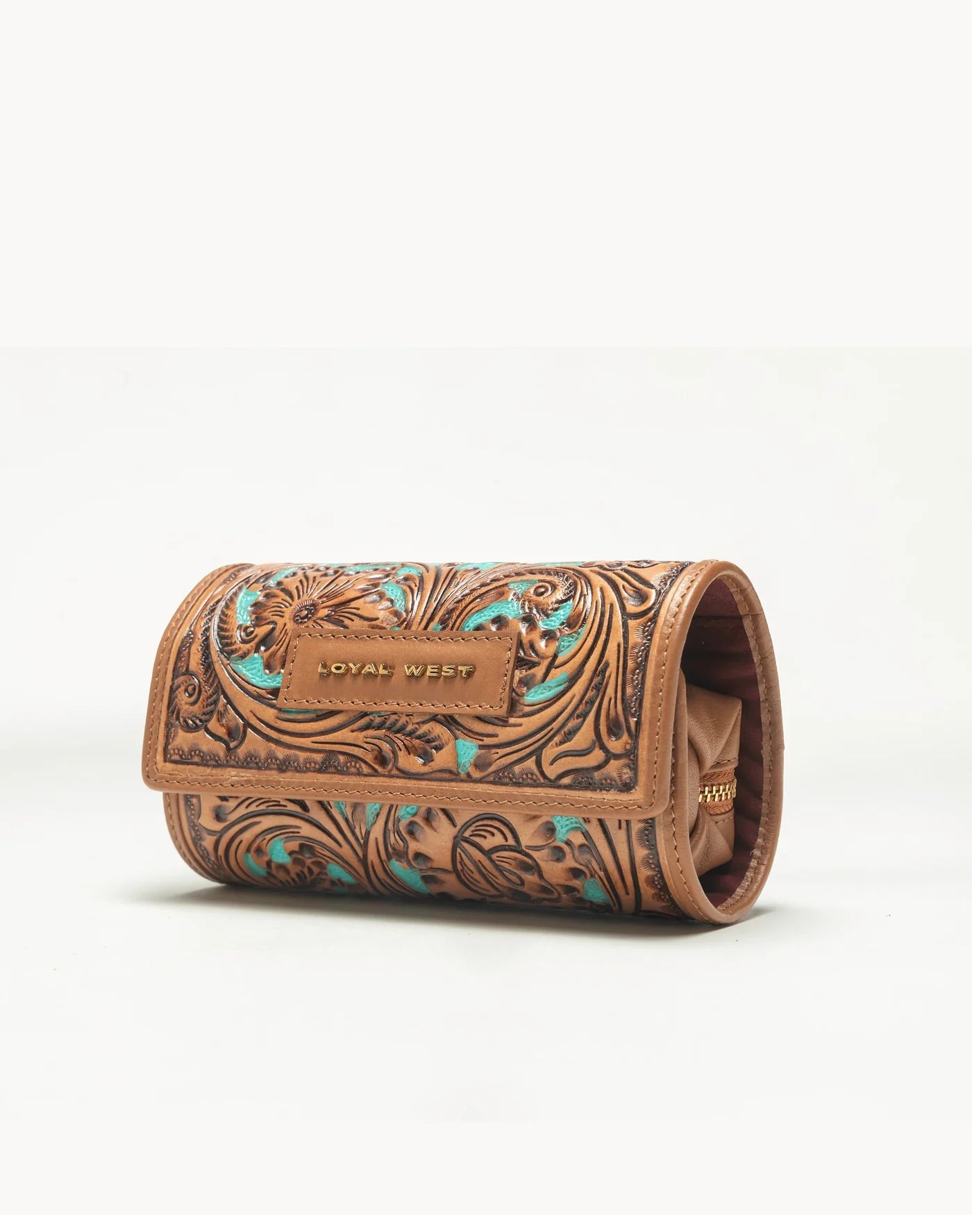 Canyon Jewelry Case Handtooled Leather - Whiskey & Water