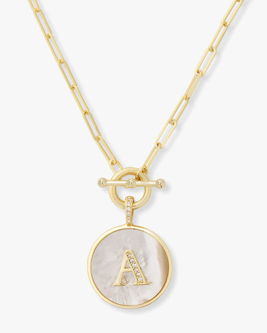 Melinda Maria Love Letters Gold Medallion Pendant Necklace