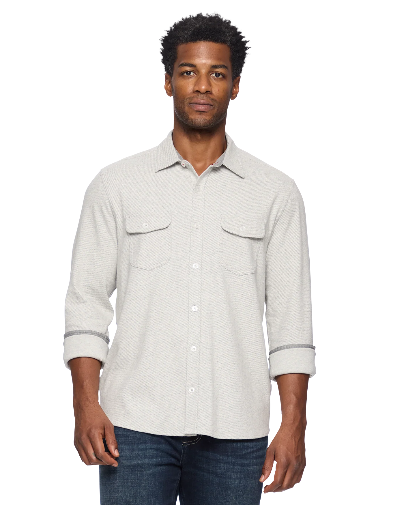 Flag & Anthem Light Grey HERO STRETCH FLANNEL SHIRT