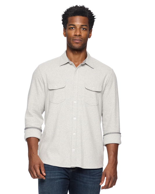 Flag & Anthem Light Grey HERO STRETCH FLANNEL SHIRT
