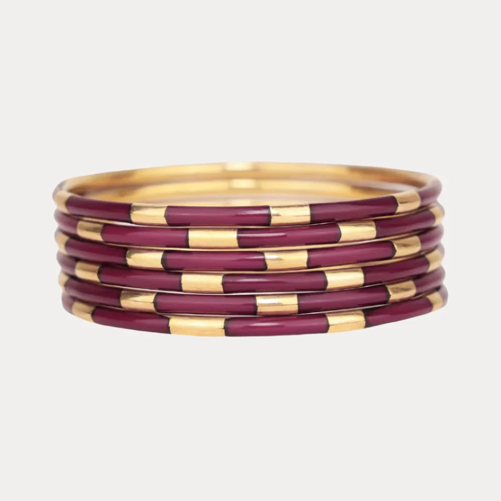 BuDha Girl Maroon VEDA BANGLES - SET OF 6