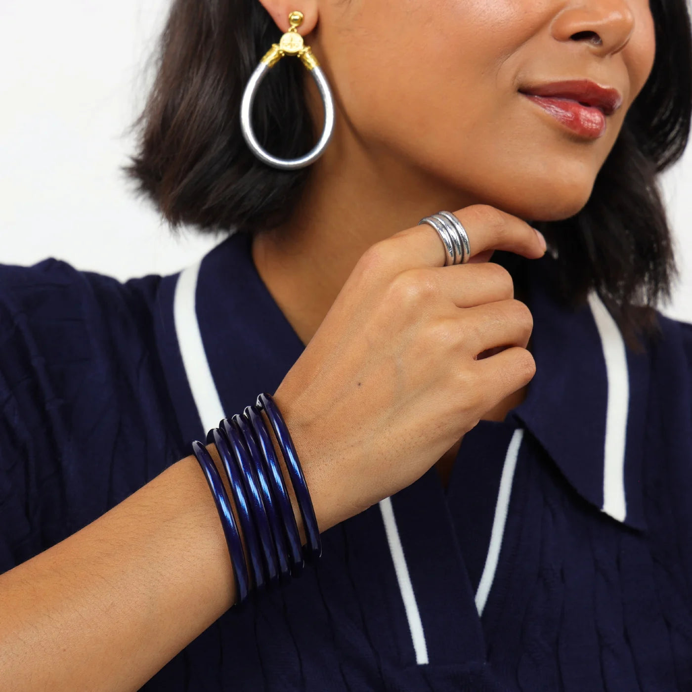 BuDhaGirl Midnight All Weather Bangles® (Set of 3) - Serenity Prayer