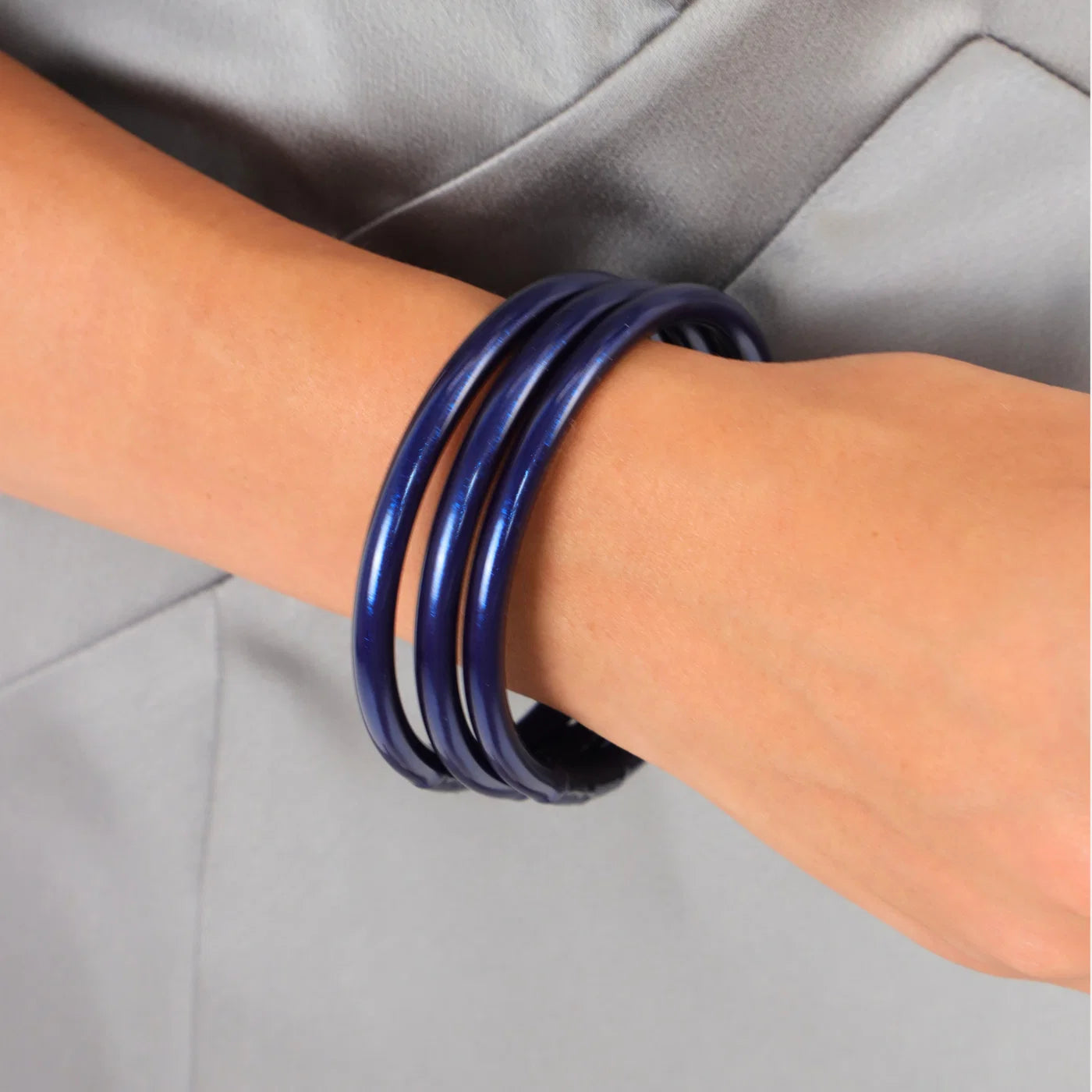 BuDhaGirl Midnight All Weather Bangles® (Set of 3) - Serenity Prayer