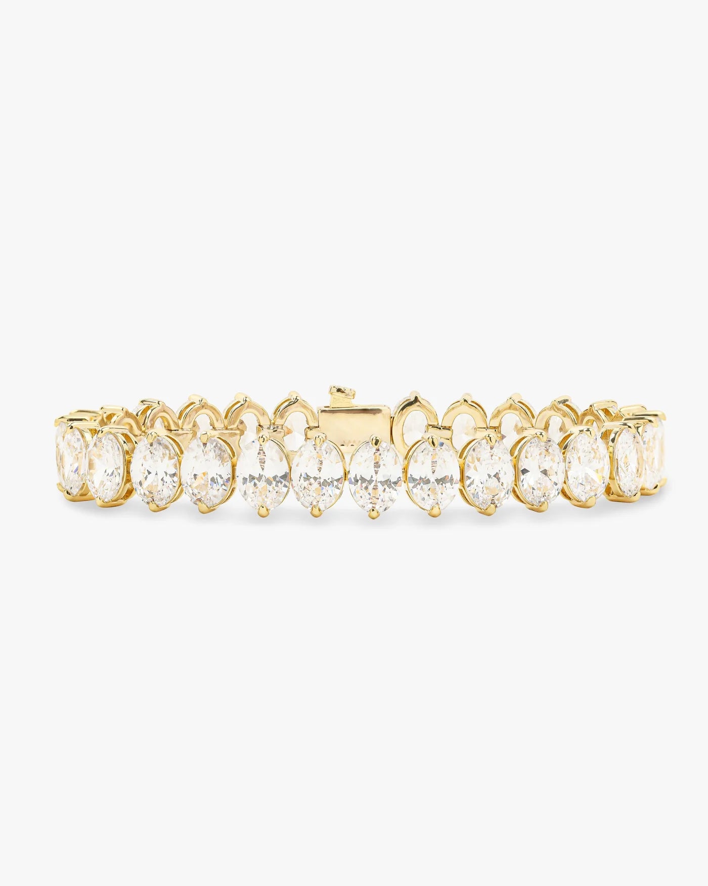 Hello Gorgeous Gold White Diamond Tennis Bracelet