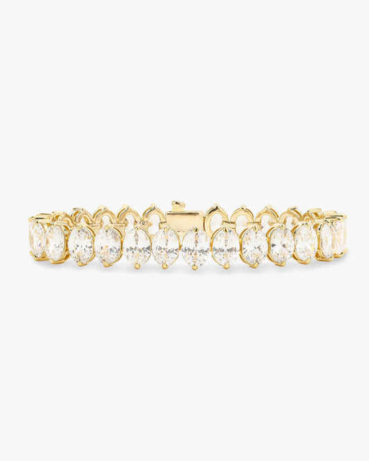 Hello Gorgeous Gold White Diamond Tennis Bracelet
