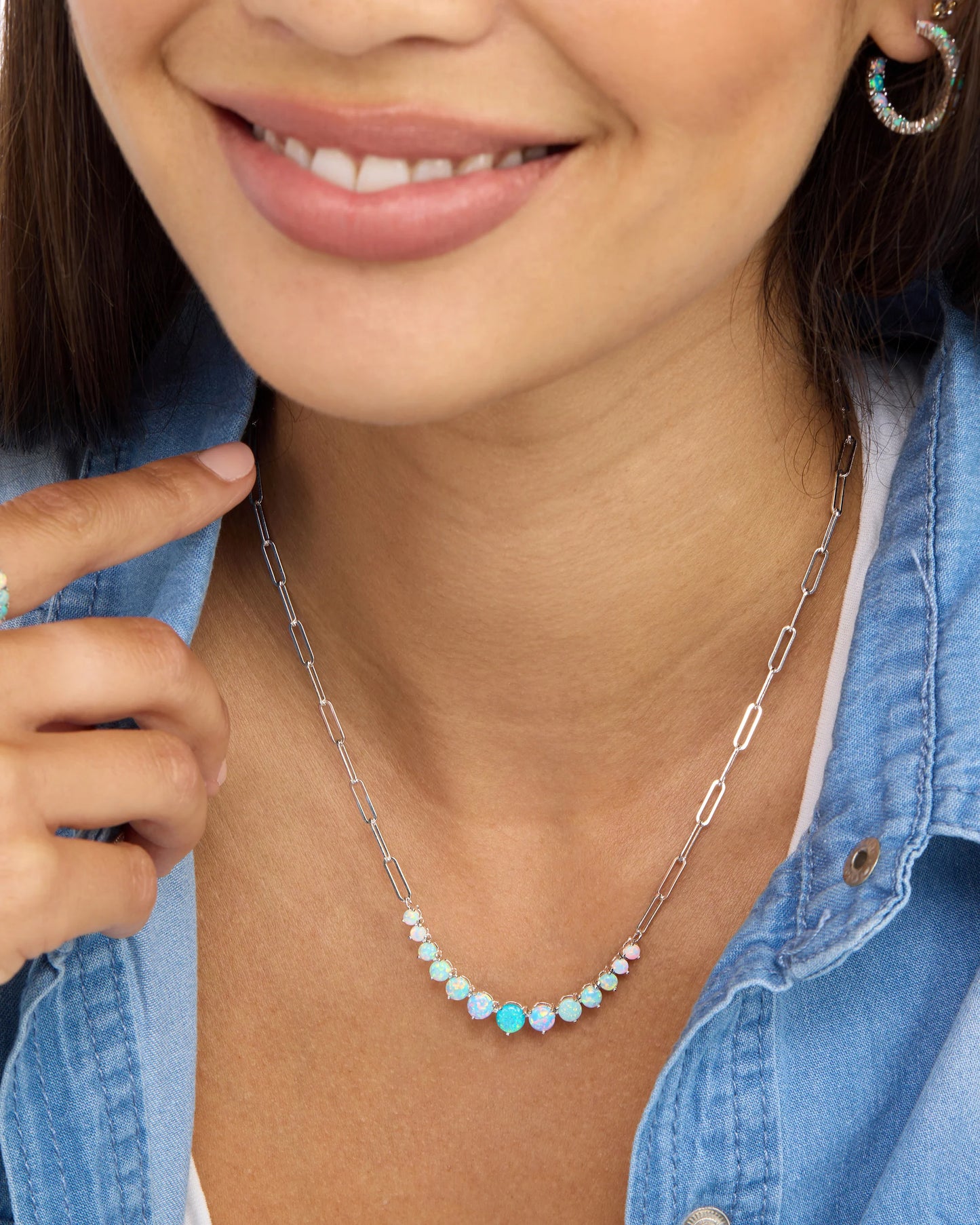 Melinda Maria Not Your Basic Graduated Ombré Samantha Tennis Necklace