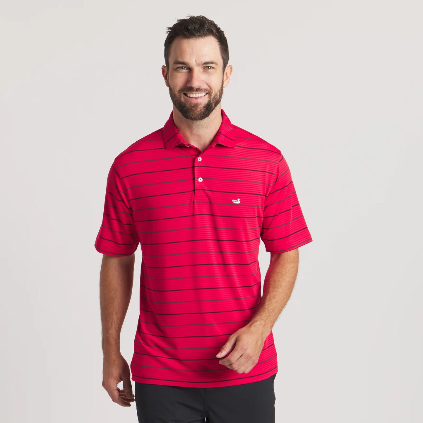 Southern Marsh Gridiron Stripe Performance Polo