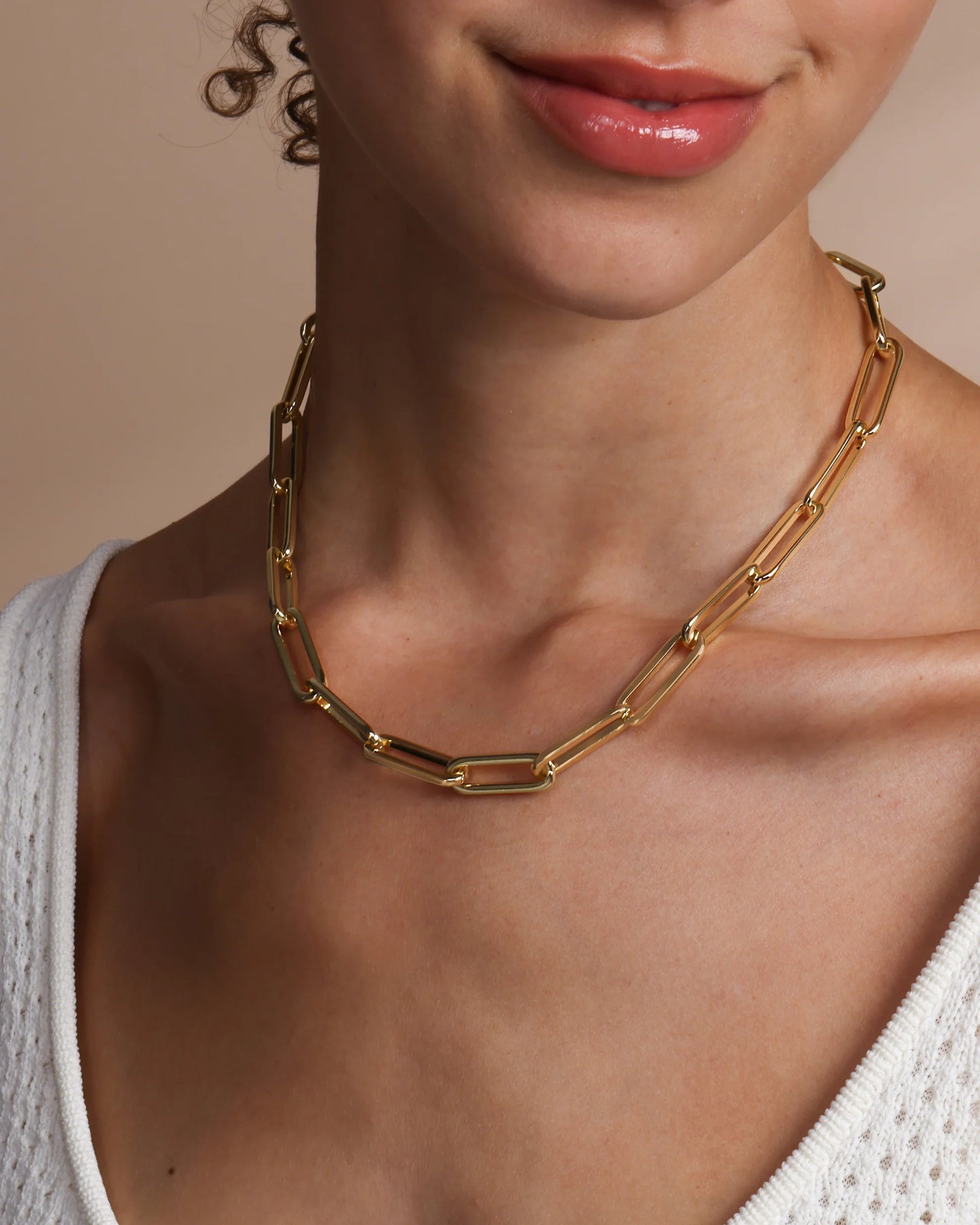 Melinda Maria Carrie Gold Paperclip Chain Necklace