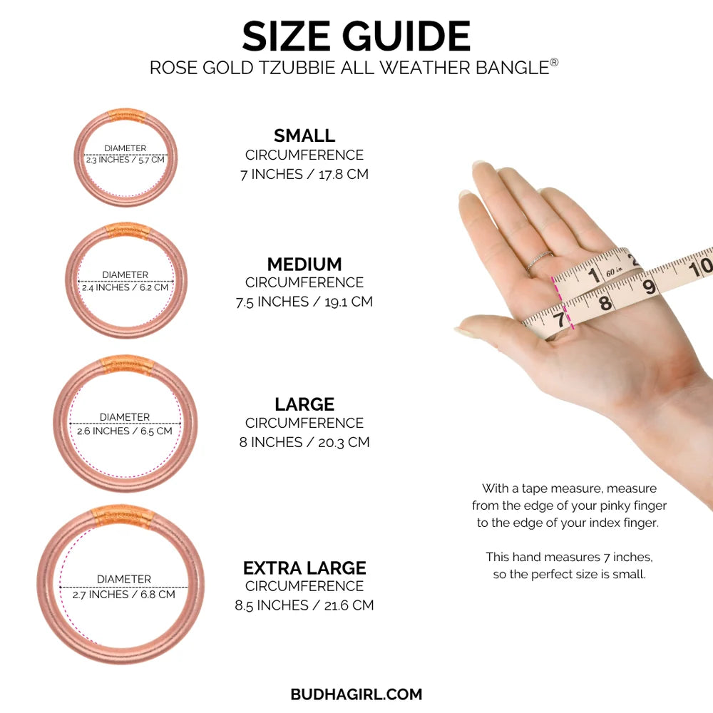 BuDha Girl Rose Gold TZUBBIE ALL WEATHER BANGLE® (AWB®) - SERENITY PRAYER