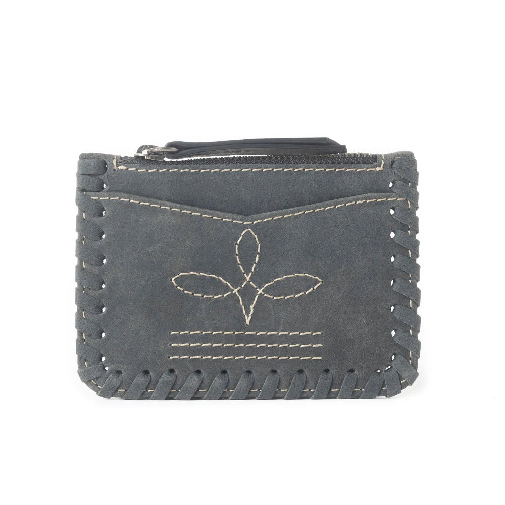 Outlander Edge Western Embroided Credit Card Holder In Ash Grey