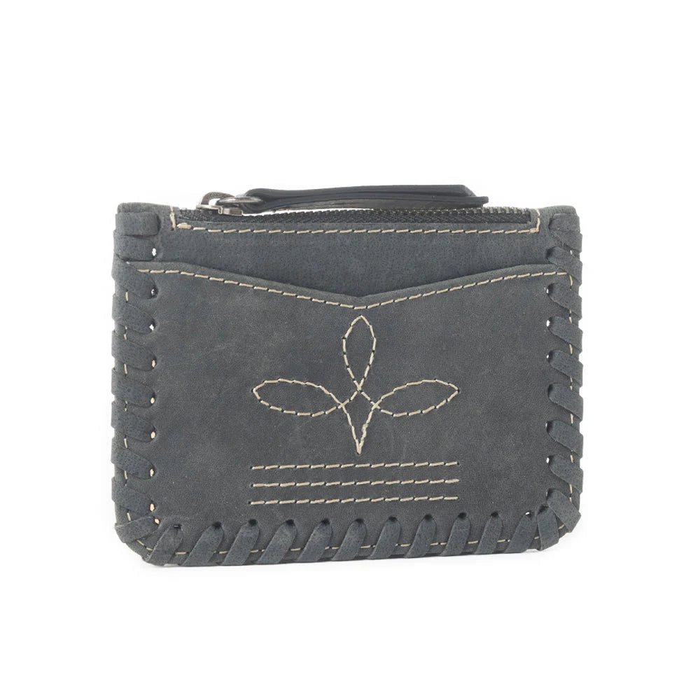 Outlander Edge Western Embroided Credit Card Holder In Ash Grey