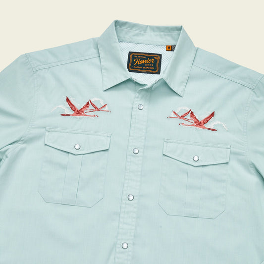 Howler Brothers Gaucho Snapshirt in Flamingo Flight