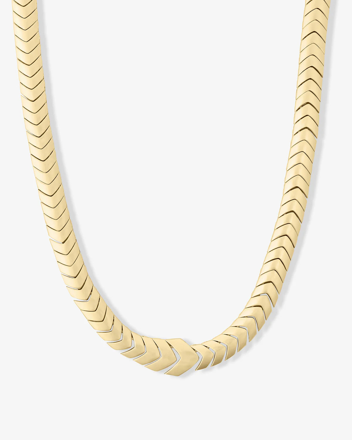 Melinda Maria Serpent Harringbone Collar 16" (Gold or Silver)