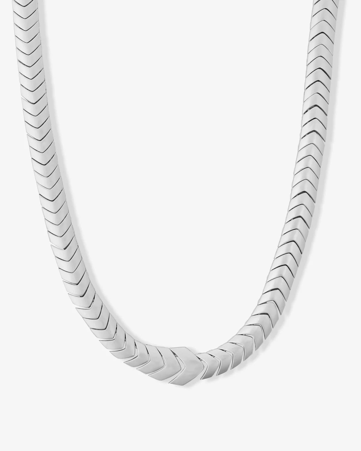 Melinda Maria Serpent Harringbone Collar 16" (Gold or Silver)