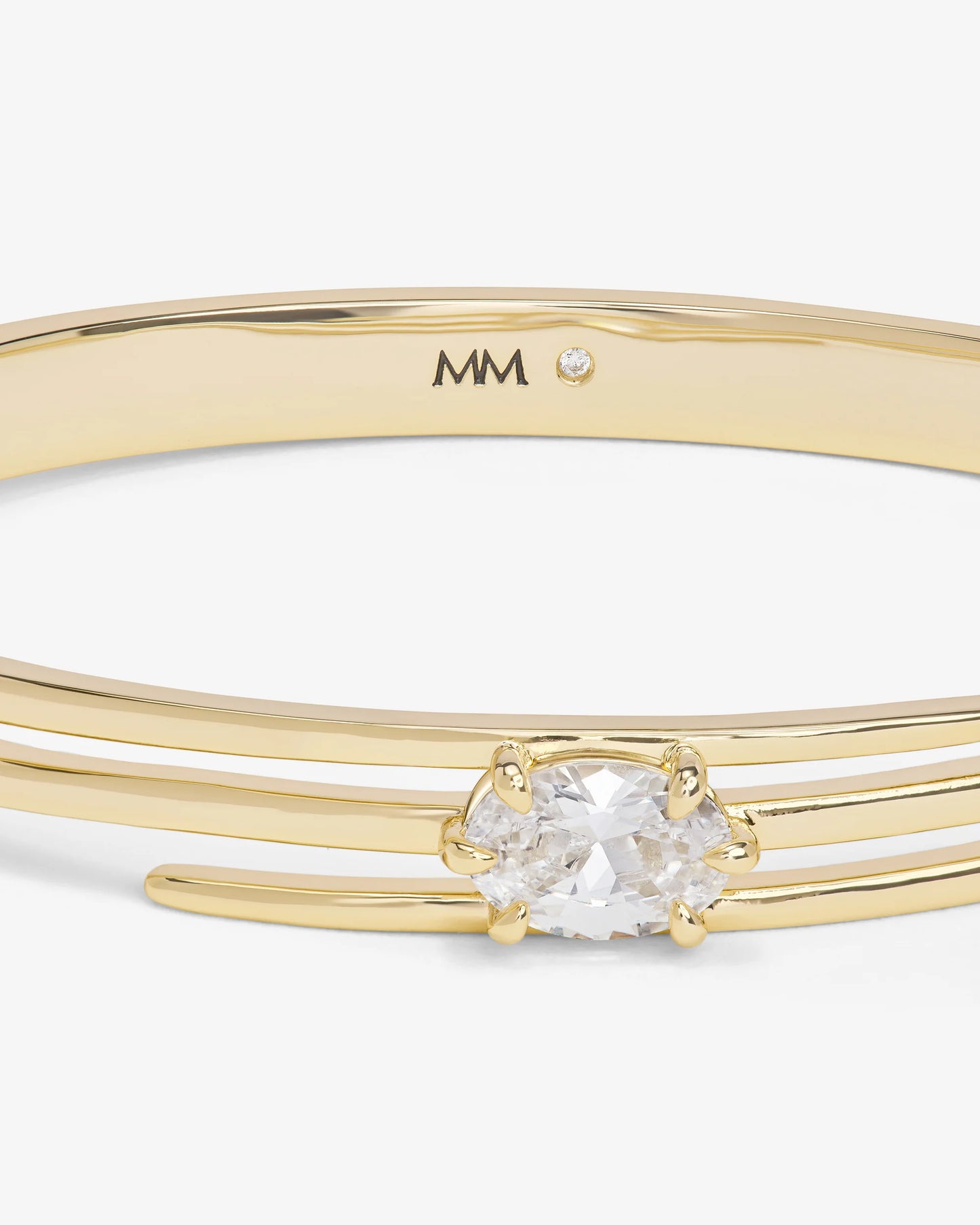 Melinda Maria She's On Point Lasso Cuff Gold|White Diamondettes