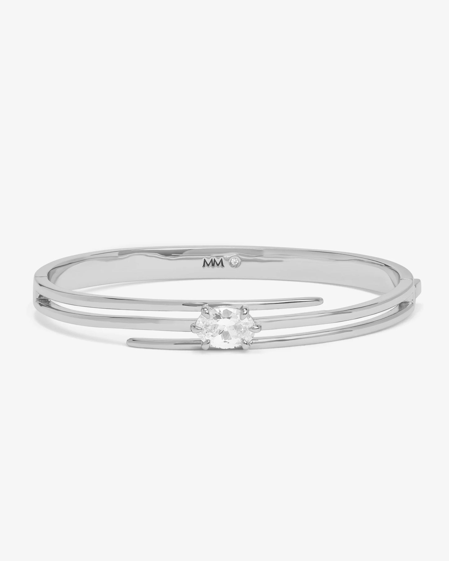 Melinda Maria She's On Point Lasso Cuff Silver|White Diamondettes