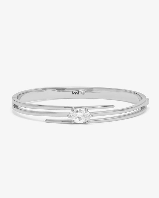 Melinda Maria She's On Point Lasso Cuff Silver|White Diamondettes