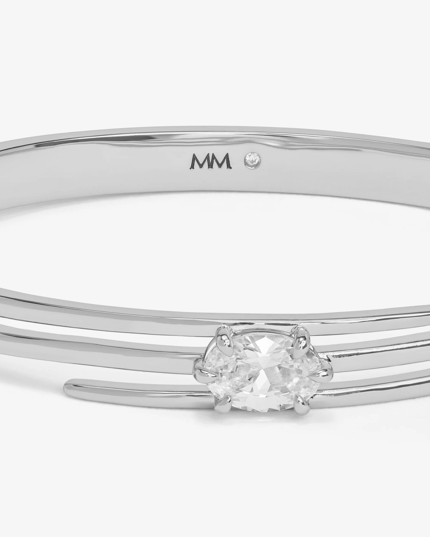 Melinda Maria She's On Point Lasso Cuff Silver|White Diamondettes