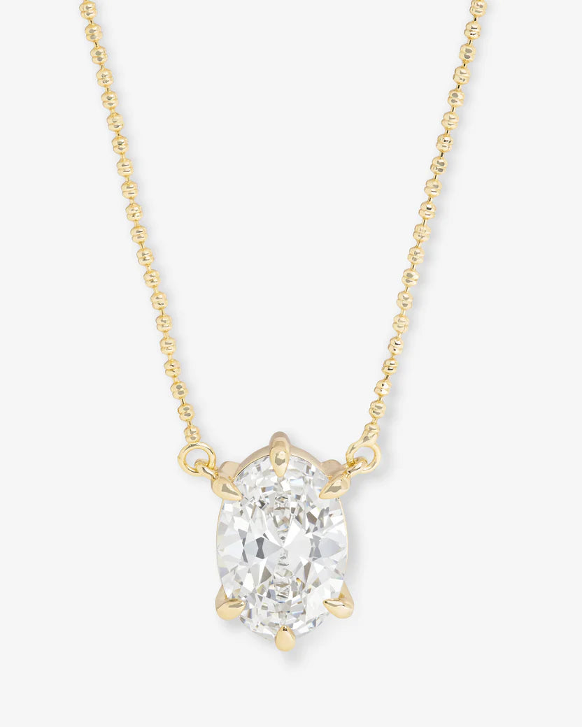 Melinda Maria She's On Point Necklace Gold|White Diamondettes