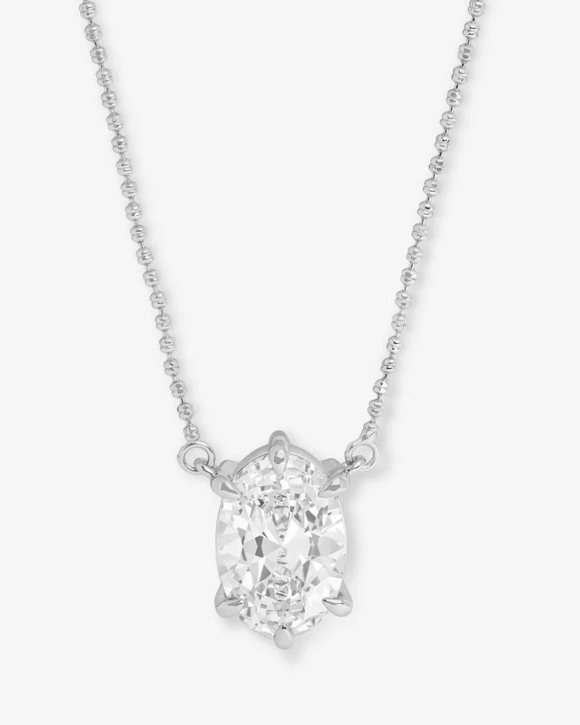 Melinda Maria She's On Point Necklace Silver|White Diamondettes