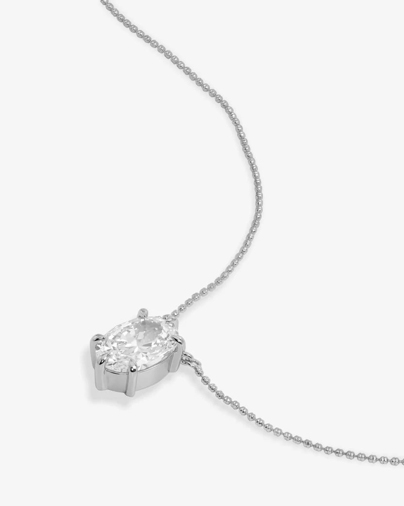 Melinda Maria She's On Point Necklace Silver|White Diamondettes