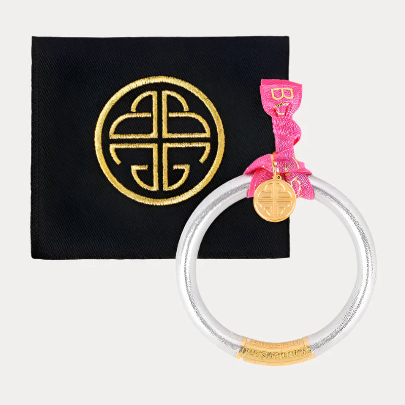 BuDha Girl SILVER TZUBBIE ALL WEATHER BANGLE® (AWB®) - SERENITY PRAYER - Medium (Copy)