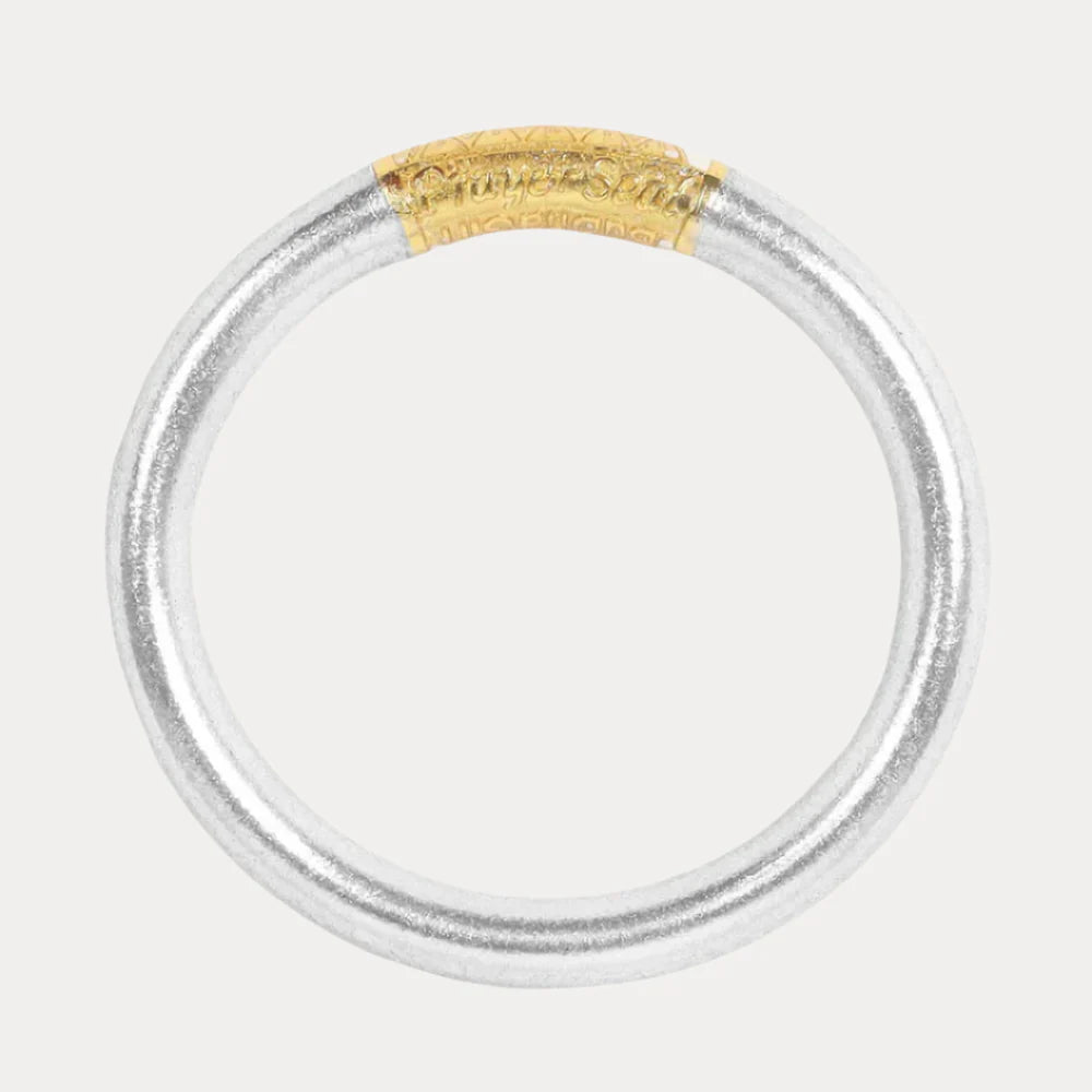 BuDha Girl SILVER TZUBBIE ALL WEATHER BANGLE® (AWB®) - SERENITY PRAYER - Medium (Copy)