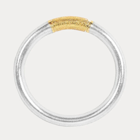 BuDha Girl SILVER TZUBBIE ALL WEATHER BANGLE® (AWB®) - SERENITY PRAYER - Medium (Copy)