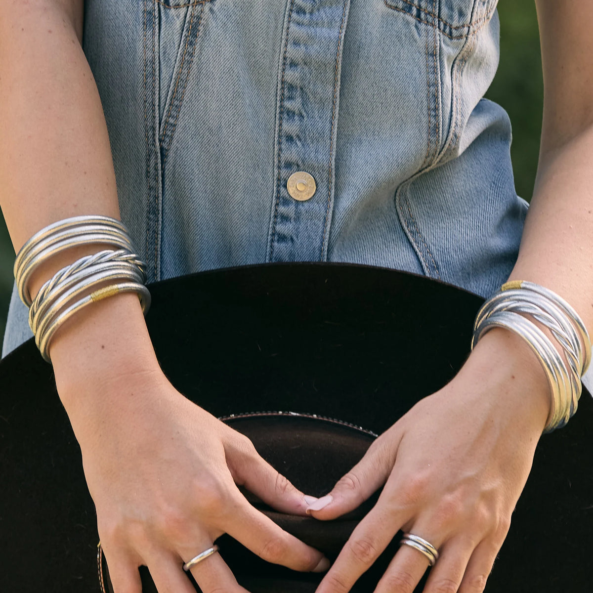 BuhDaGirl SILVER TWIST ALL WEATHER BANGLE®