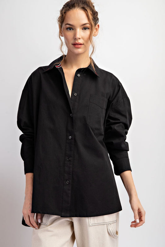 Midnight Button Down Top