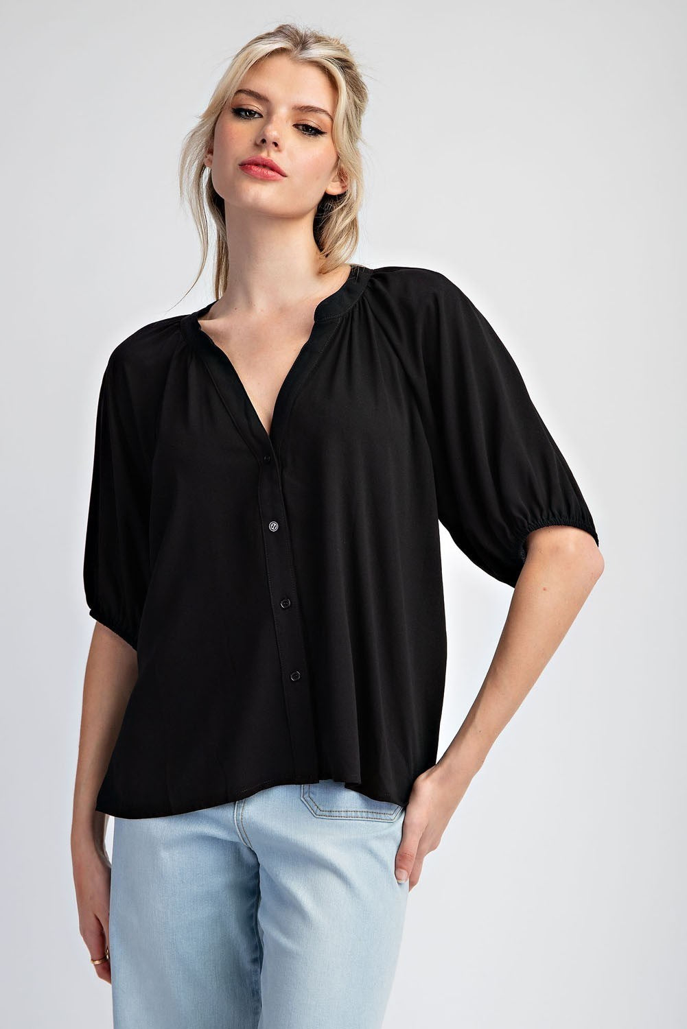 Midnight Button Down Top