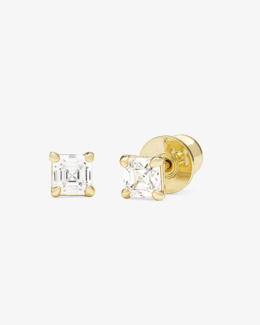 Melinda Maria The Queen's 4mm Studs Gold|White Diamondettes