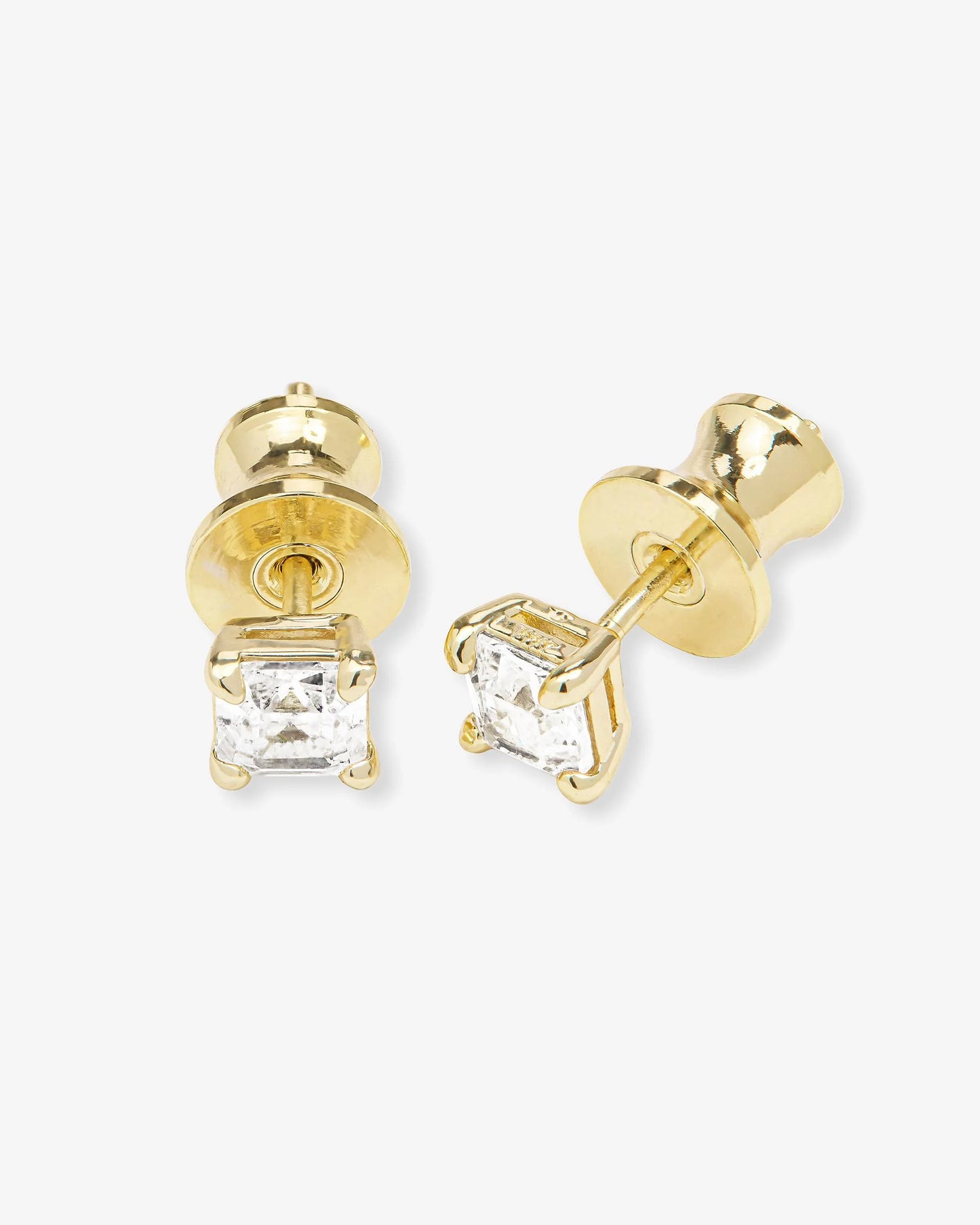 Melinda Maria The Queen's 4mm Studs Gold|White Diamondettes