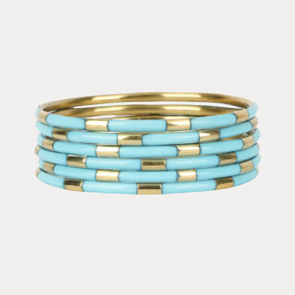 BuDha Girl Turquoise VEDA BANGLES - SET OF 6