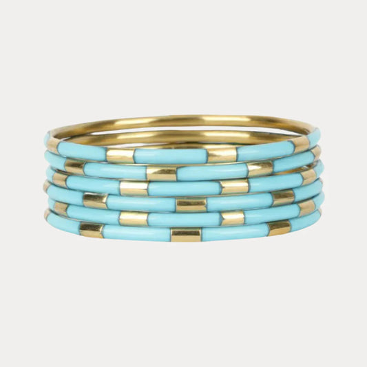 BuDha Girl Turquoise VEDA BANGLES - SET OF 6