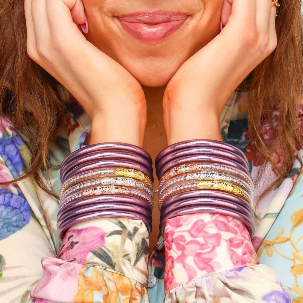 BuDha Girl LILA ALL WEATHER BANGLES® (SET OF 6) - SERENITY PRAYER