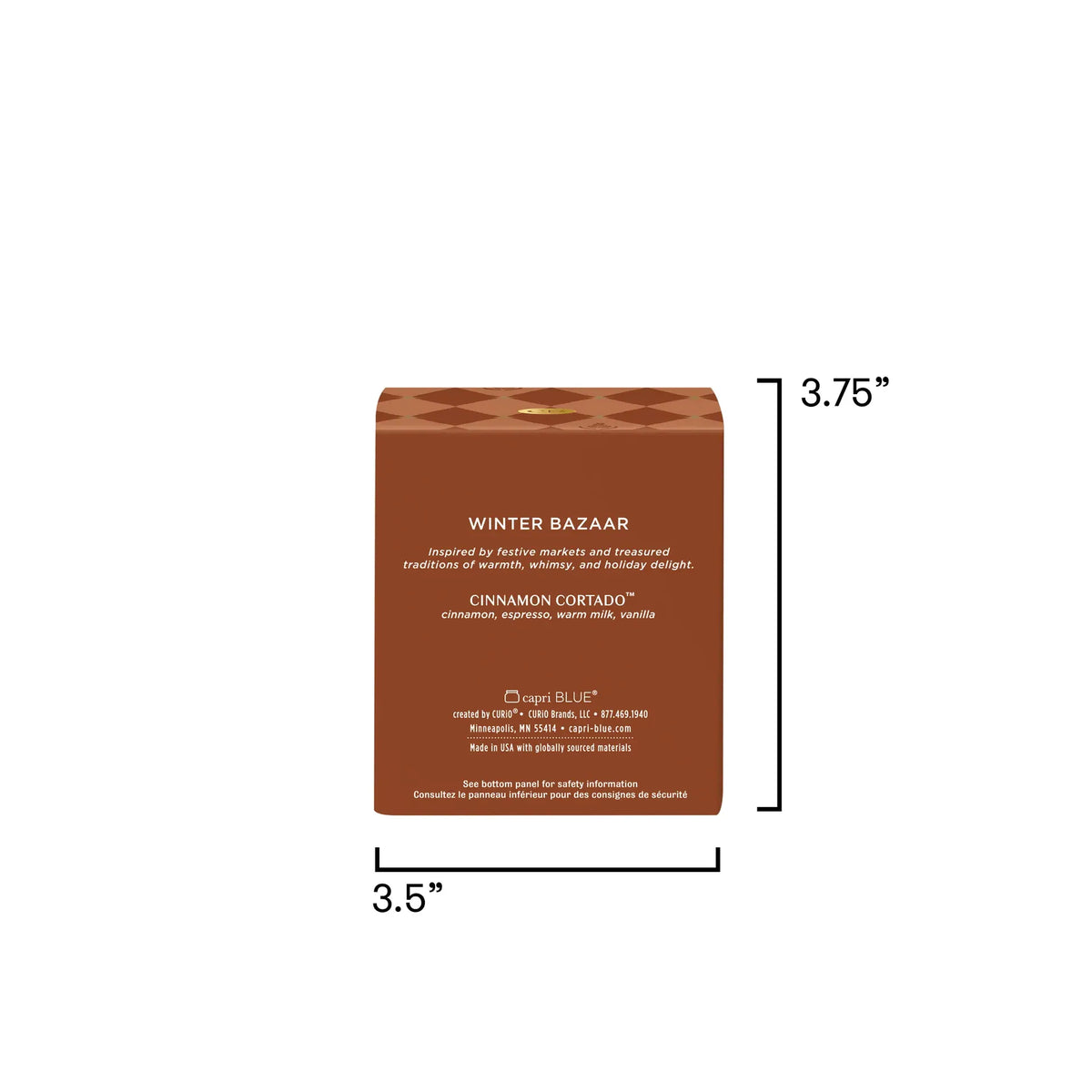 Capri-Blue Cinnamon Cortado Winter Bazaar Boxed Tumbler Candle