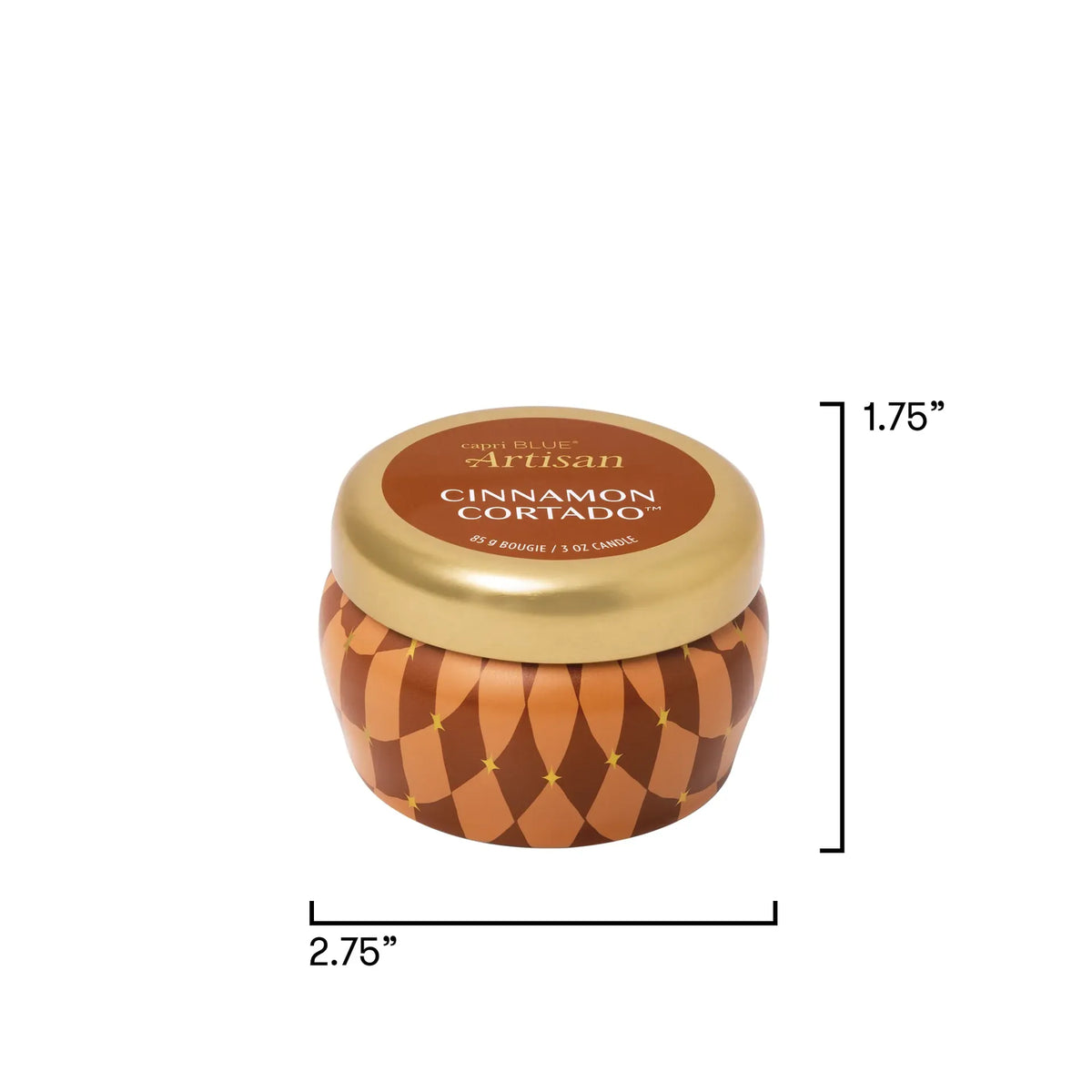 Capri-Blue Cinnamon Cortado Winter Bazaar Mini Tin Candle
