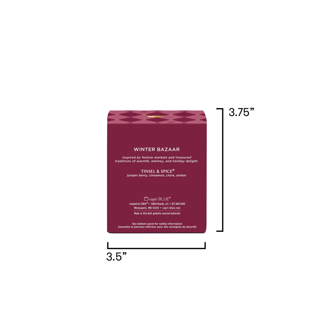 Capri-Blue Tinsel & Spice Winter Bazaar Boxed Tumbler Candle