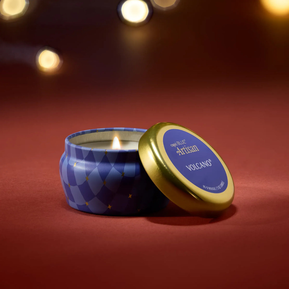Carpi-Blue Volcano Winter Bazaar Mini Tin Candle
