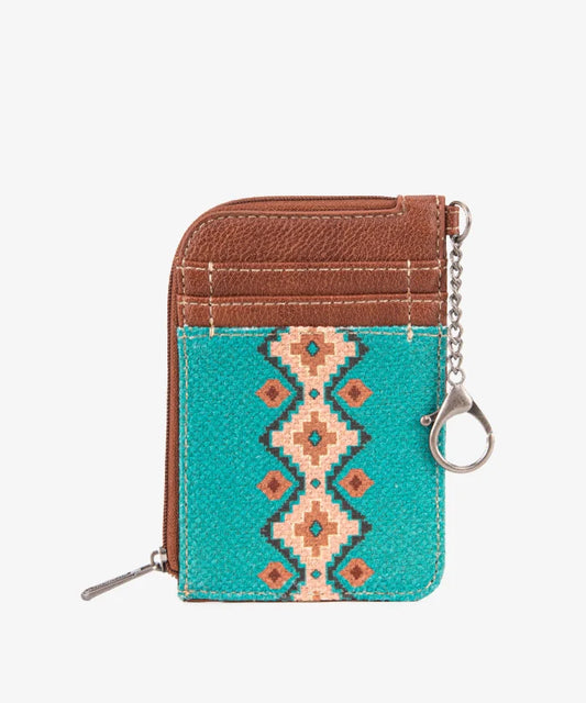 Wrangler Allover Aztec Print Mini Zip Card Case