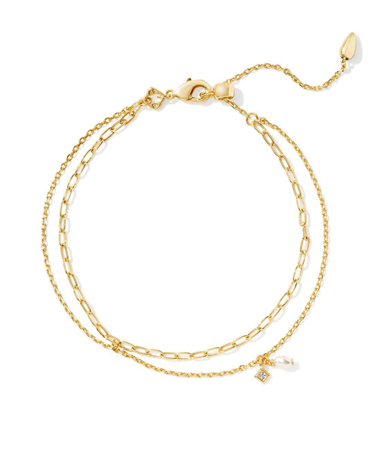 Eve Multi Strand Bracelet in White Pearl (Gold or Silver)